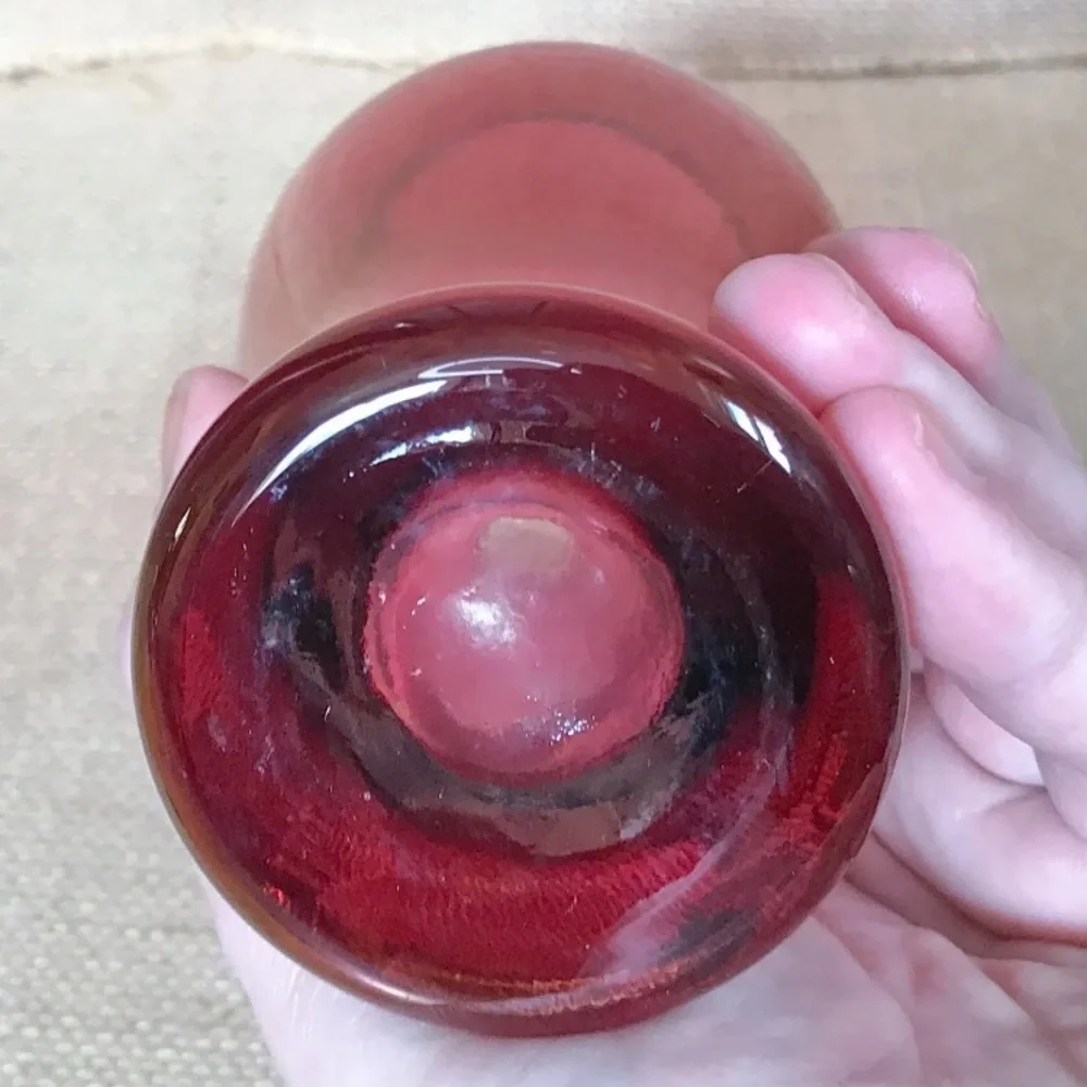 Vintage Fuchsia Frosted Bird Glass Vase Mid Century Modern Romance Cottage Core - Picture 6 of 6